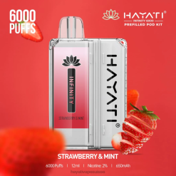 Hayati Infinity 6000 kits de dosettes fraise et menthe - Hayati store Suisse 2ND0X160